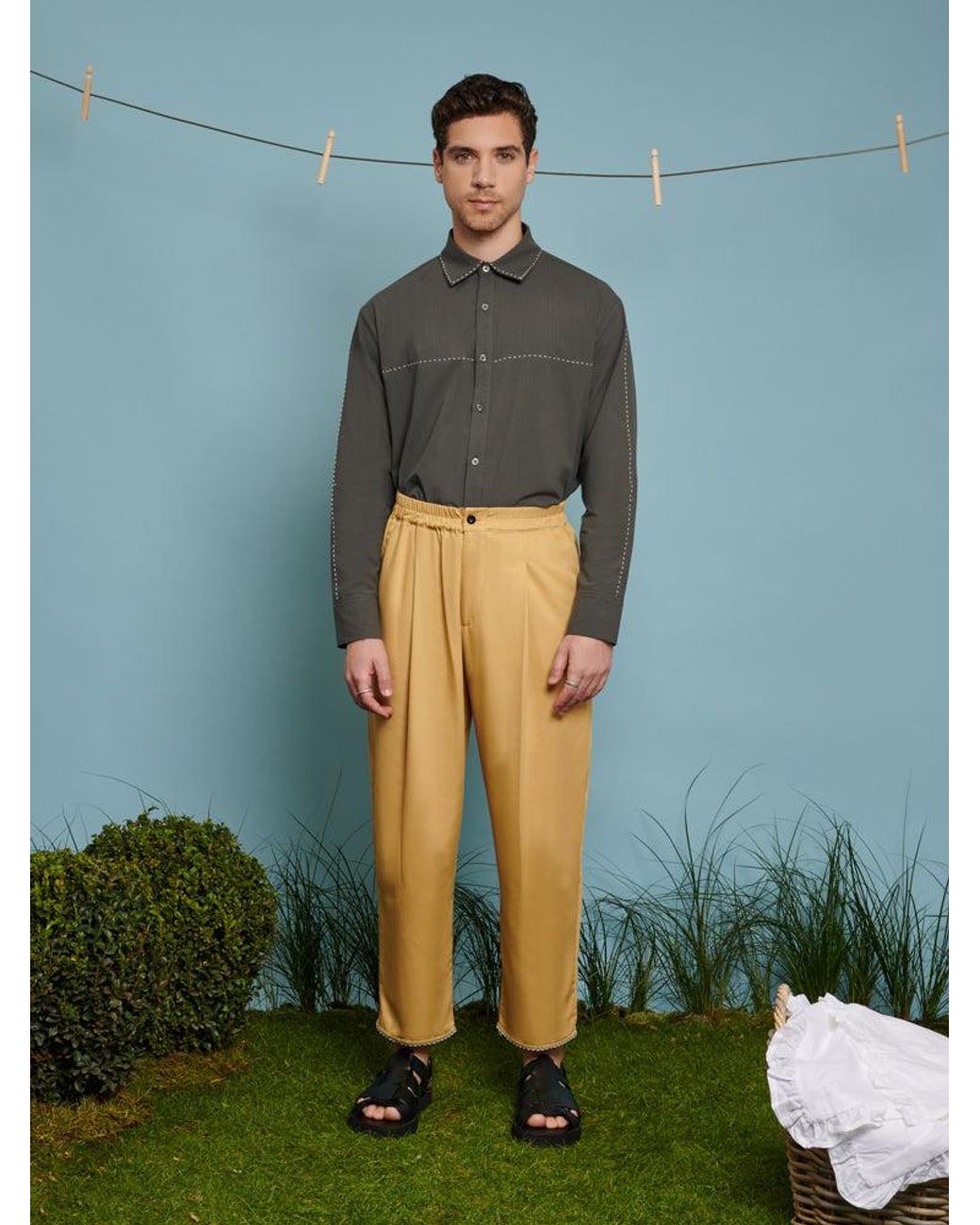 Sister Jane Gray Norma Stitch Detail Shirt