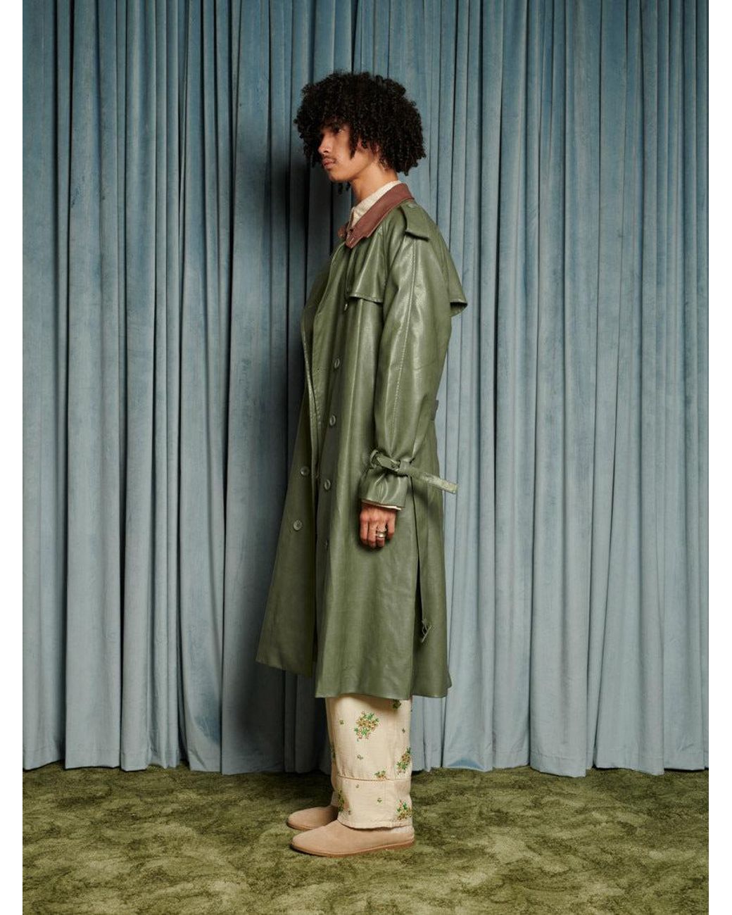 Sister Jane Blue Scout Pu Trench Coat