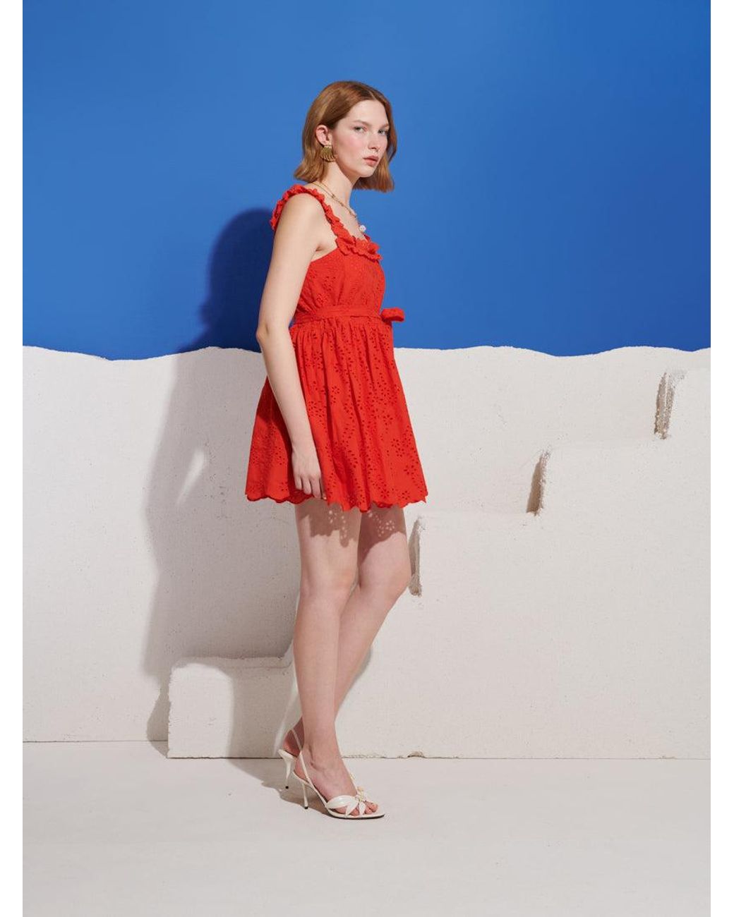 Sister Jane Red Saffron Trim Mini Dress