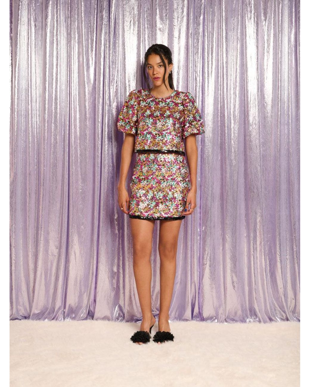 Sister Jane Purple Samantha Sequin Top