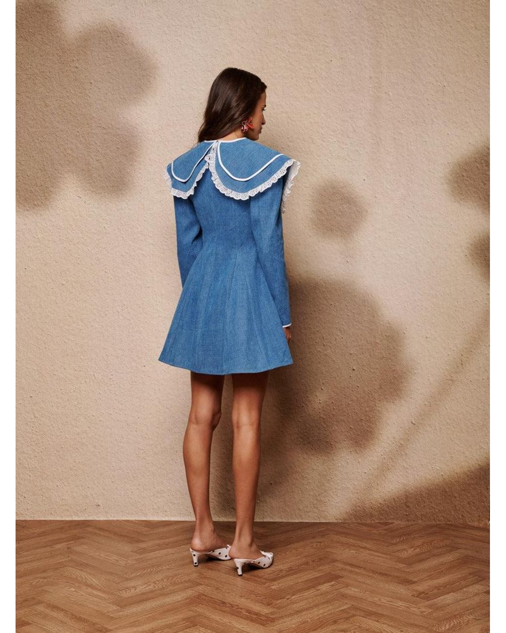 Sister Jane Blue Dappled Denim Mini Dress