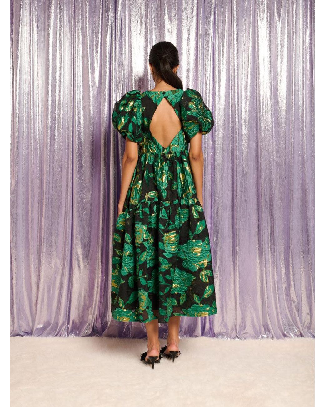 Sister Jane Green Manor Jacquard Midi Dress