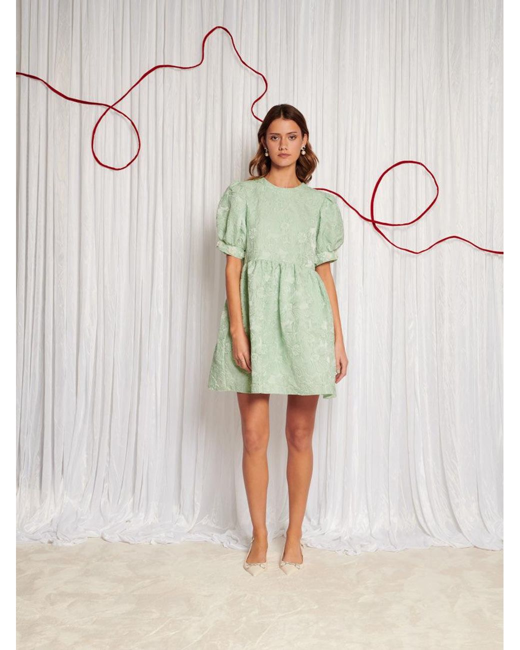 ワンピース sister jane / Plume Mini Dress Sister Jane Dream Plume Jacquard Mini Dress in Green | Lyst