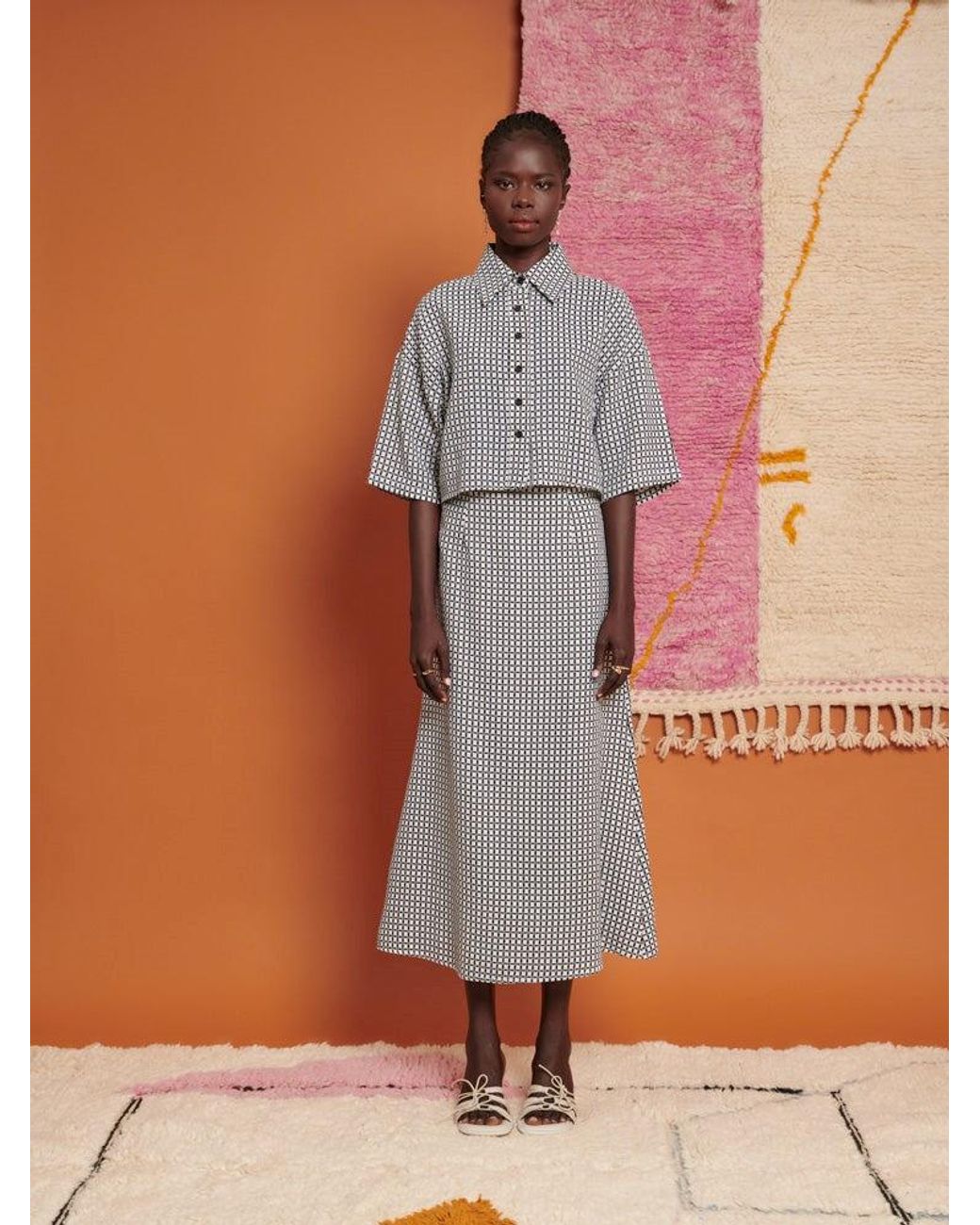 Sister Jane Brown Ghospell Irie Check Midi Skirt