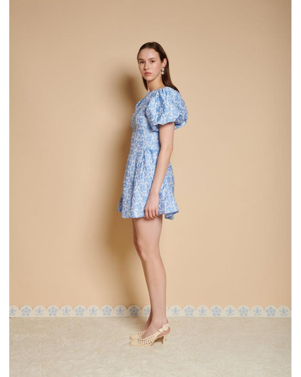 Sister Jane Blue Bilberry Jacquard Mini Dress