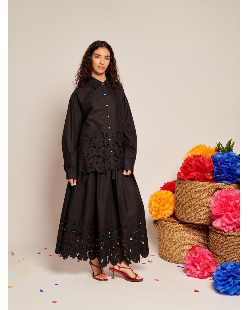 Sister Jane Black La Fiesta Embroidered Blouse