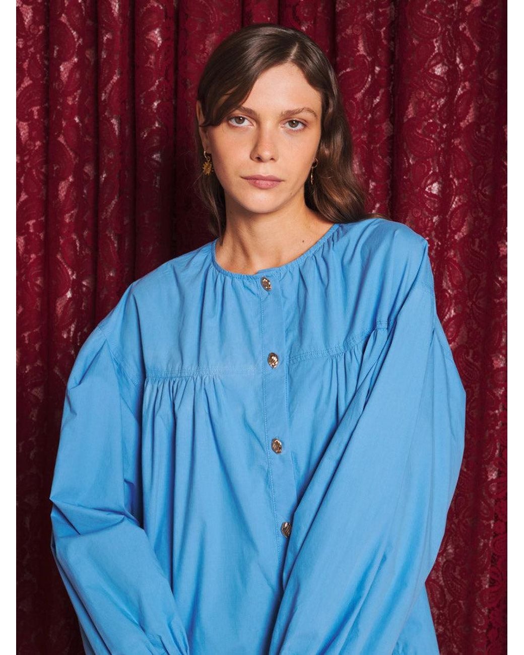 Sister Jane Red Azurite Collar Blouse