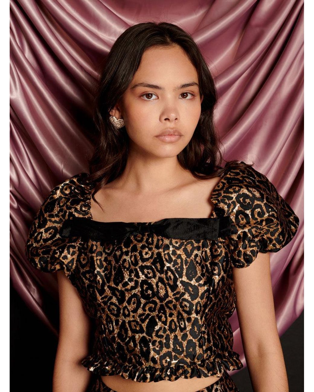 Sister Jane Multicolor Cherie Leopard Jacquard Top