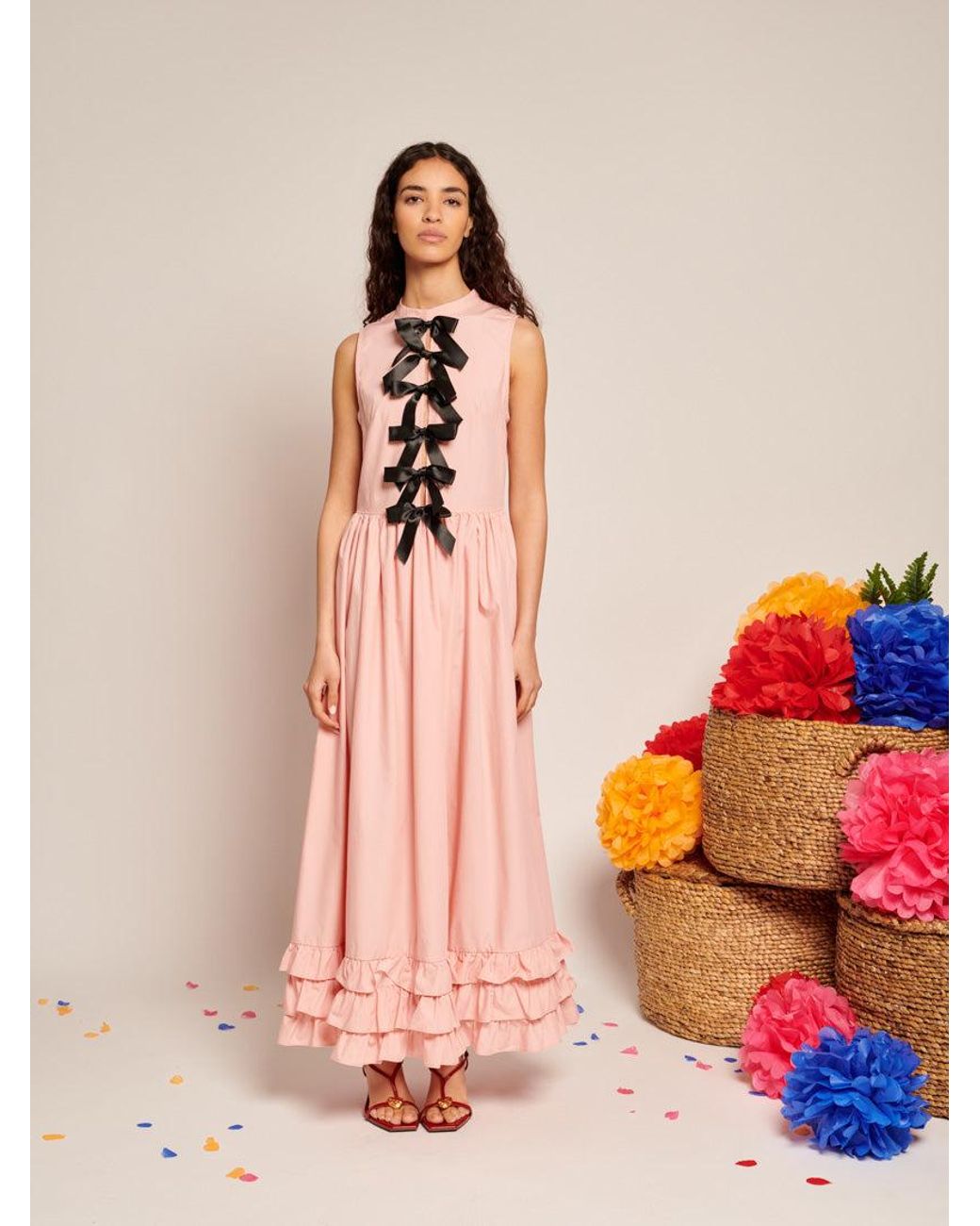 Sister Jane Orange Magnolia Bow Maxi Dress