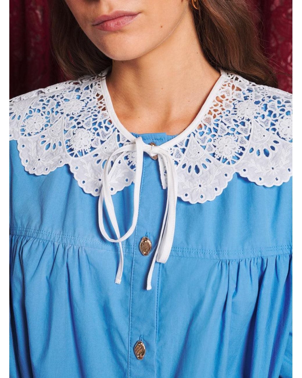 Sister Jane Red Azurite Collar Blouse