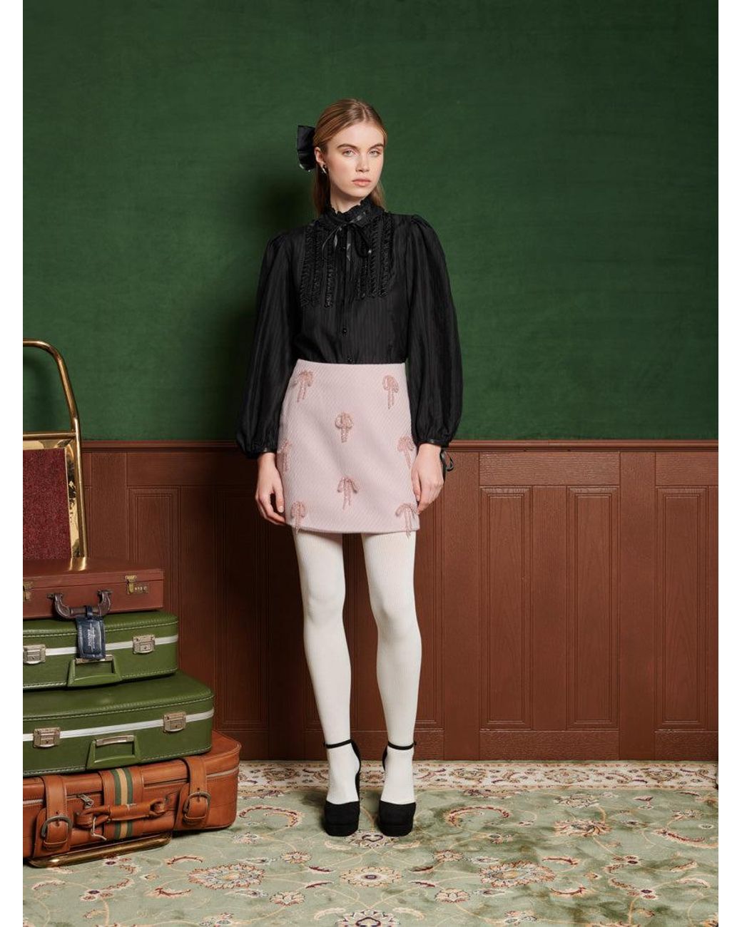 Sister Jane Pink Alpine Bow Mini Skirt