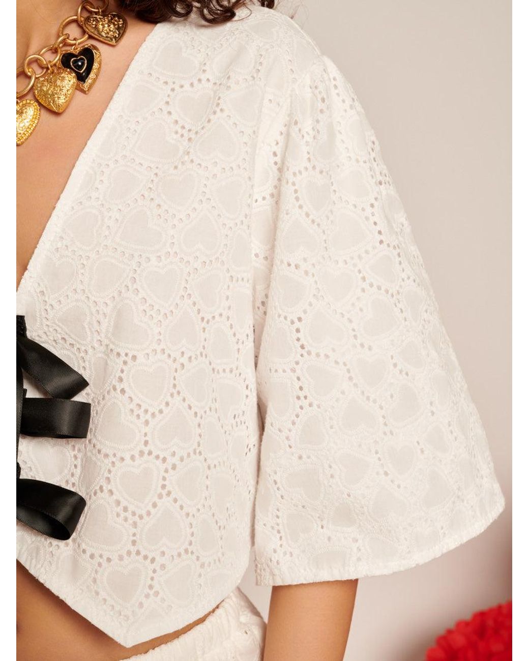 Sister Jane White Blanca Broderie Anglaise Top