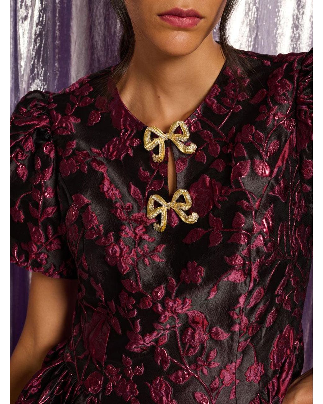 Sister Jane Purple Estate Jacquard Mini Dress