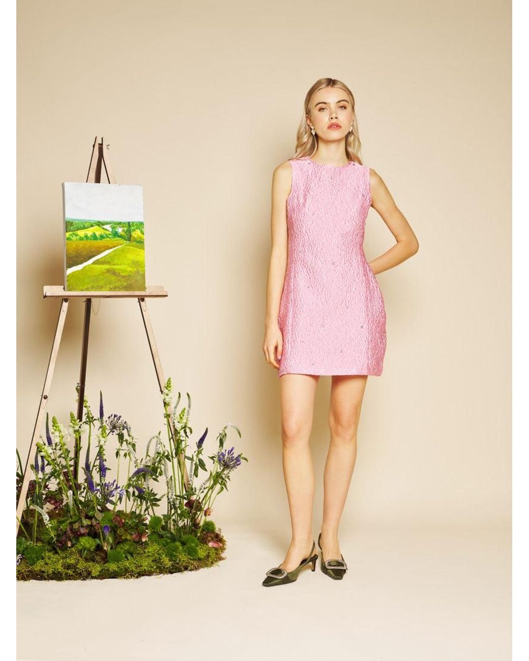Sister Jane Pink Céleste Gem Jacquard Mini Dress