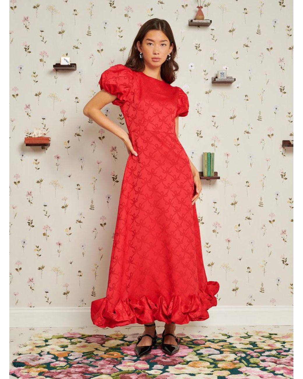 送関込【Sister jane】Debut Bow Midi Dress レッドリボンドレス Sister Jane Patricia Bow Midi Dress in Red | Lyst
