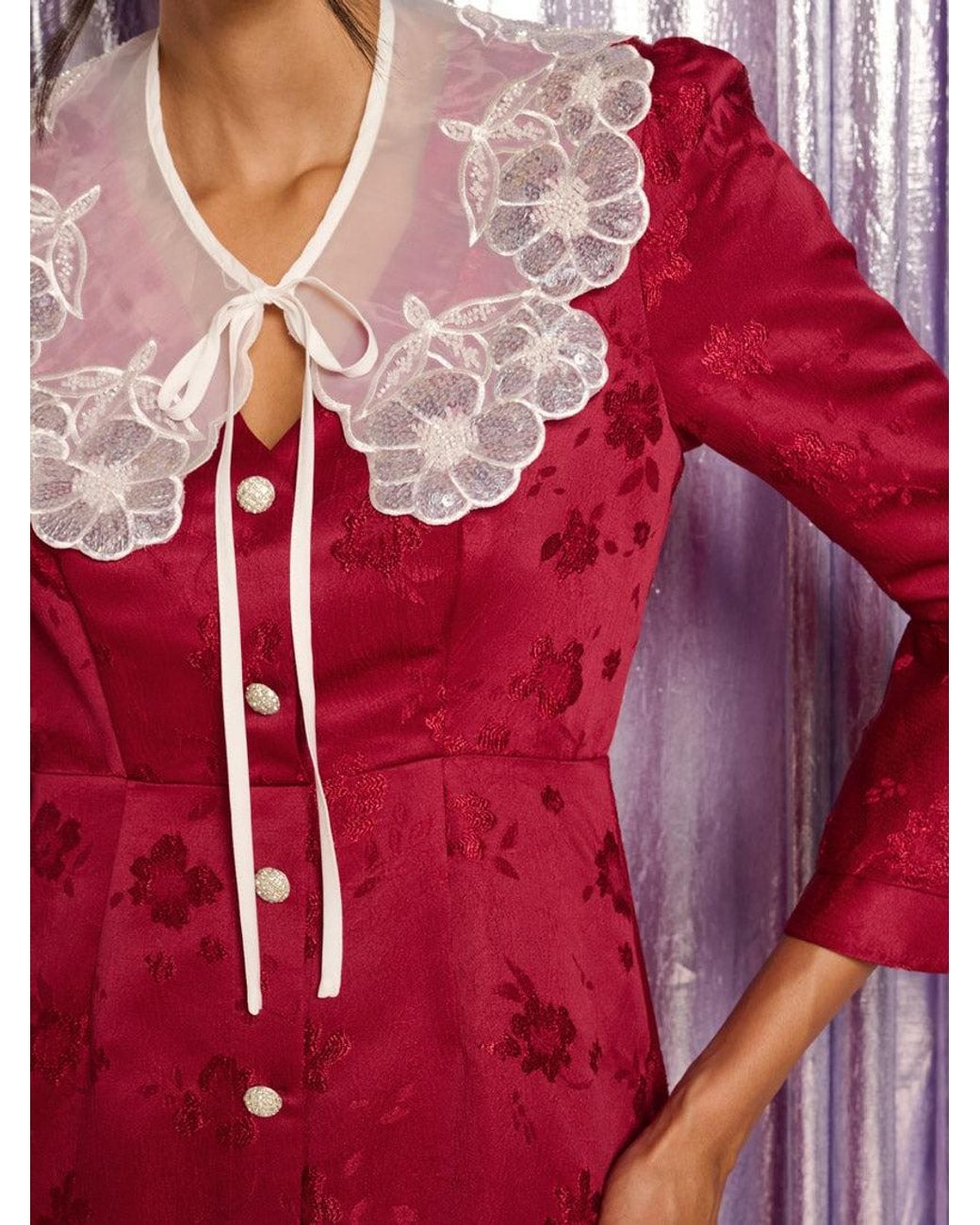 Sister Jane Pink Denver Jacquard Midi Dress