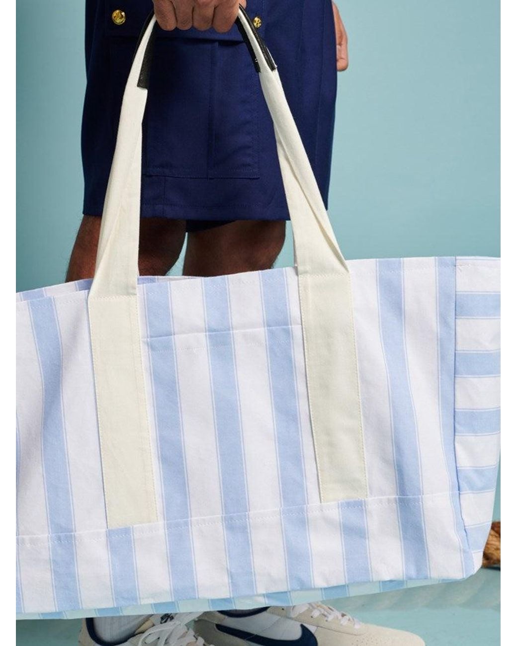 Sister Jane Blue Fisher Stripe Tote Bag