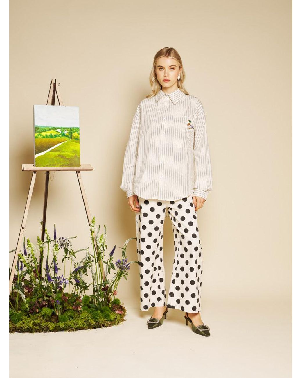 Sister Jane Natural Canard Oversized Shirt