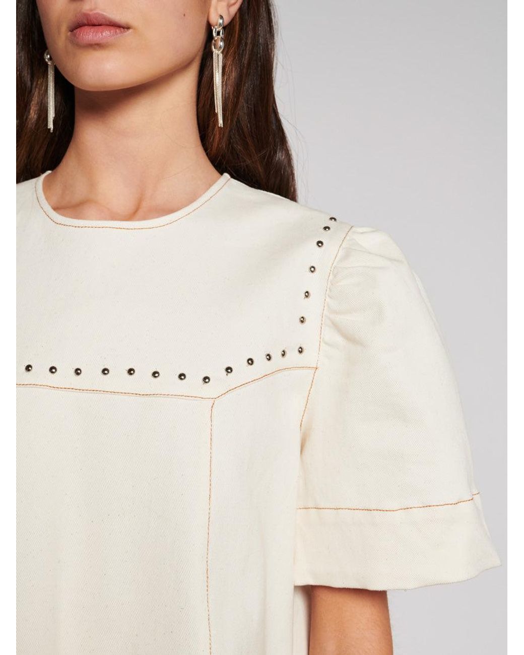 Sister Jane White Ghospell Quincey Drill Mini Dress