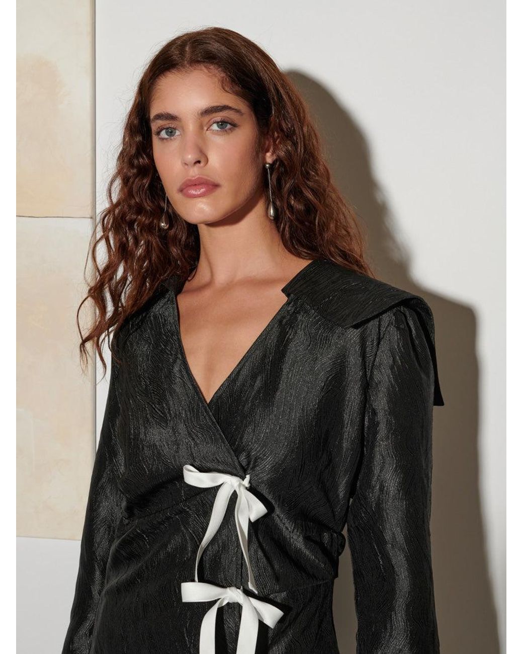 Sister Jane Black Ghospell Julie Wrap Mini Dress