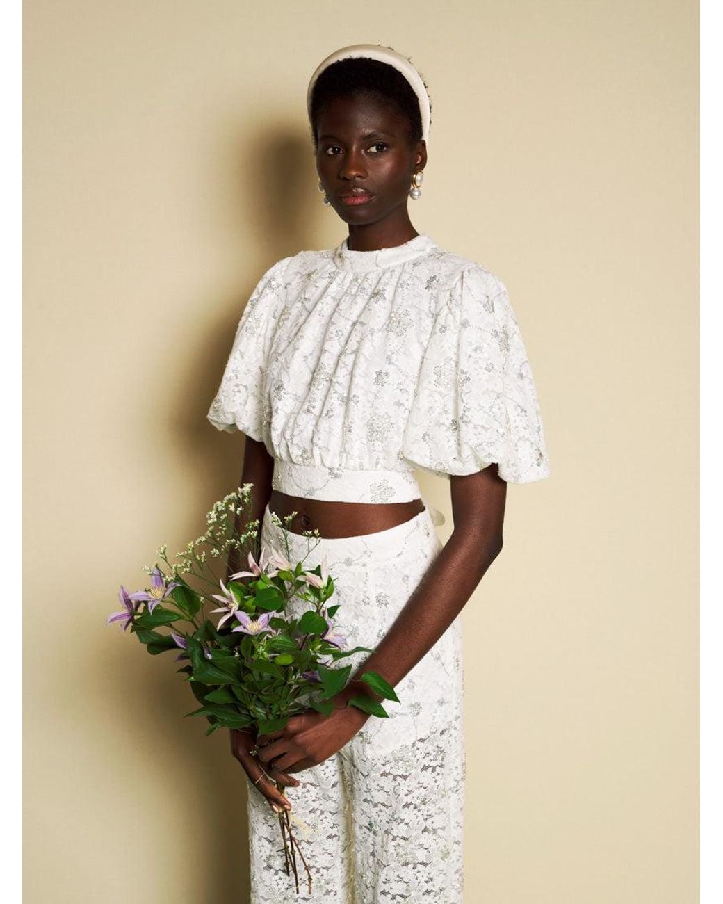 Sister Jane Natural Dream Jardin Sequin Lace Top