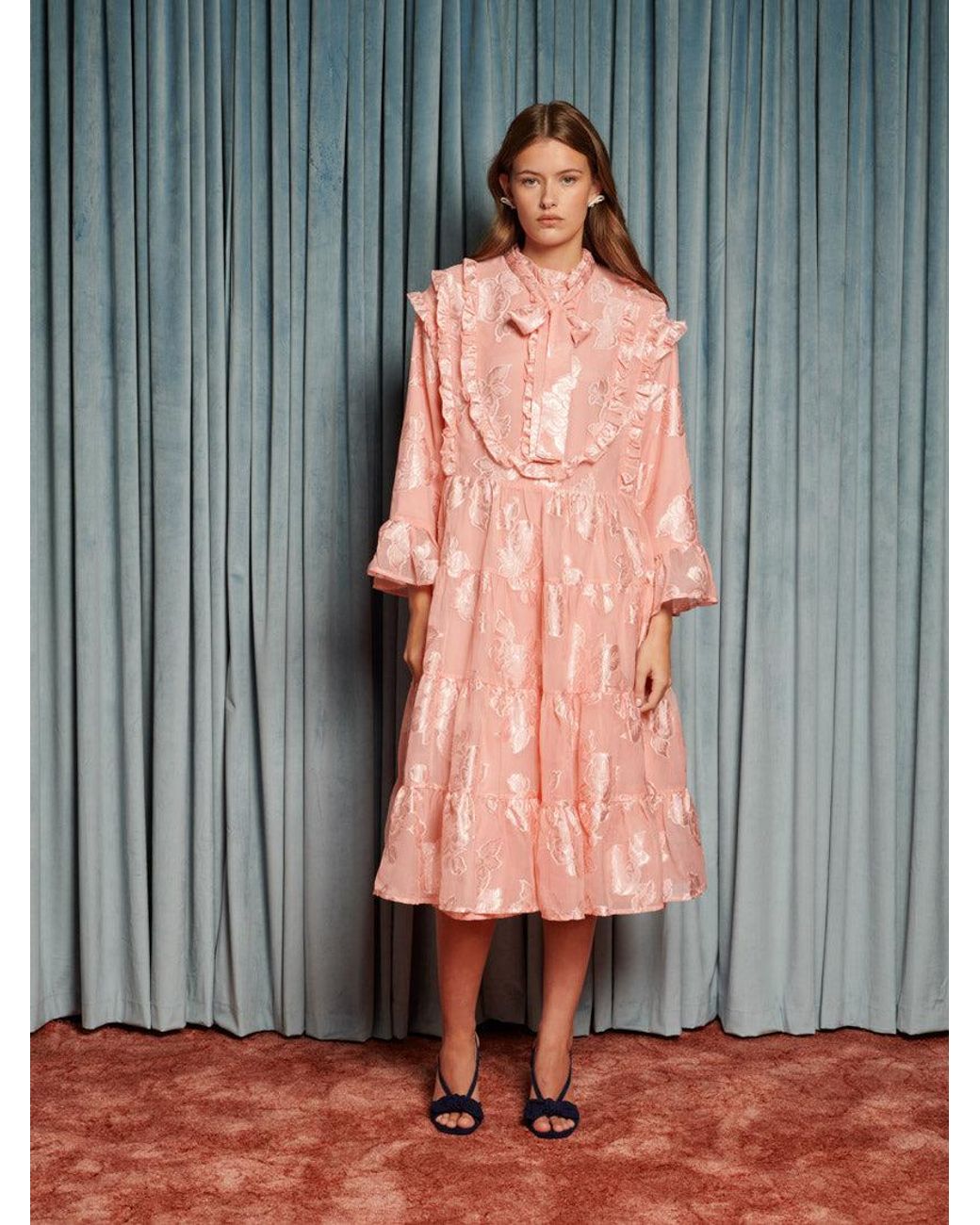 Sister Jane Gray Feature Bloom Midi Dress