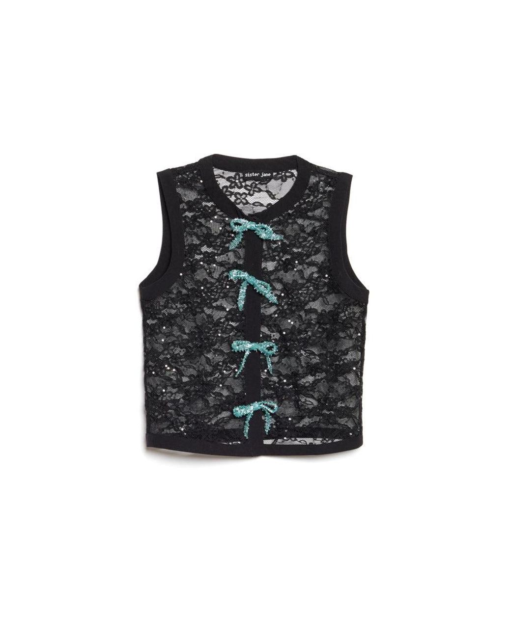 Sister Jane Gray Eclipse Lace Bow Top