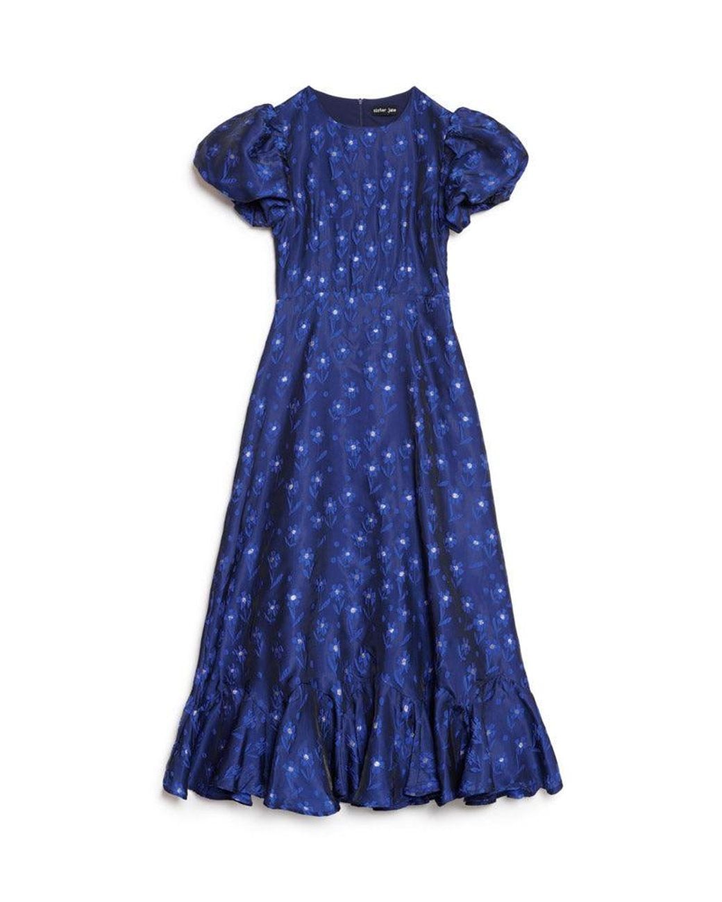 Sister Jane Blue Azure Jacquard Midi Dress