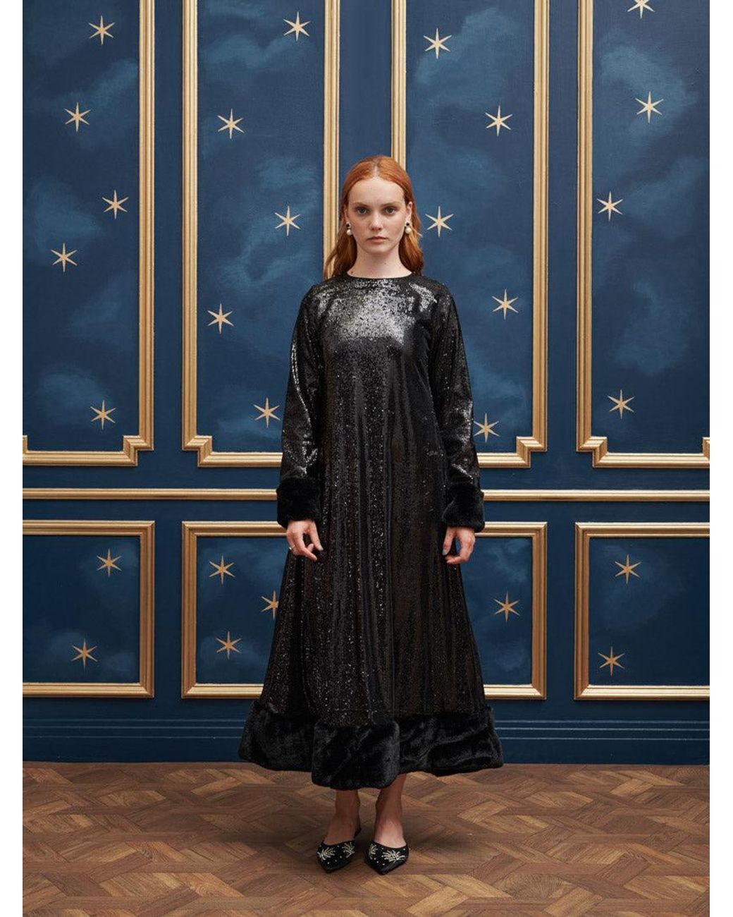 Sister Jane Blue Palais Sequin Midi Dress