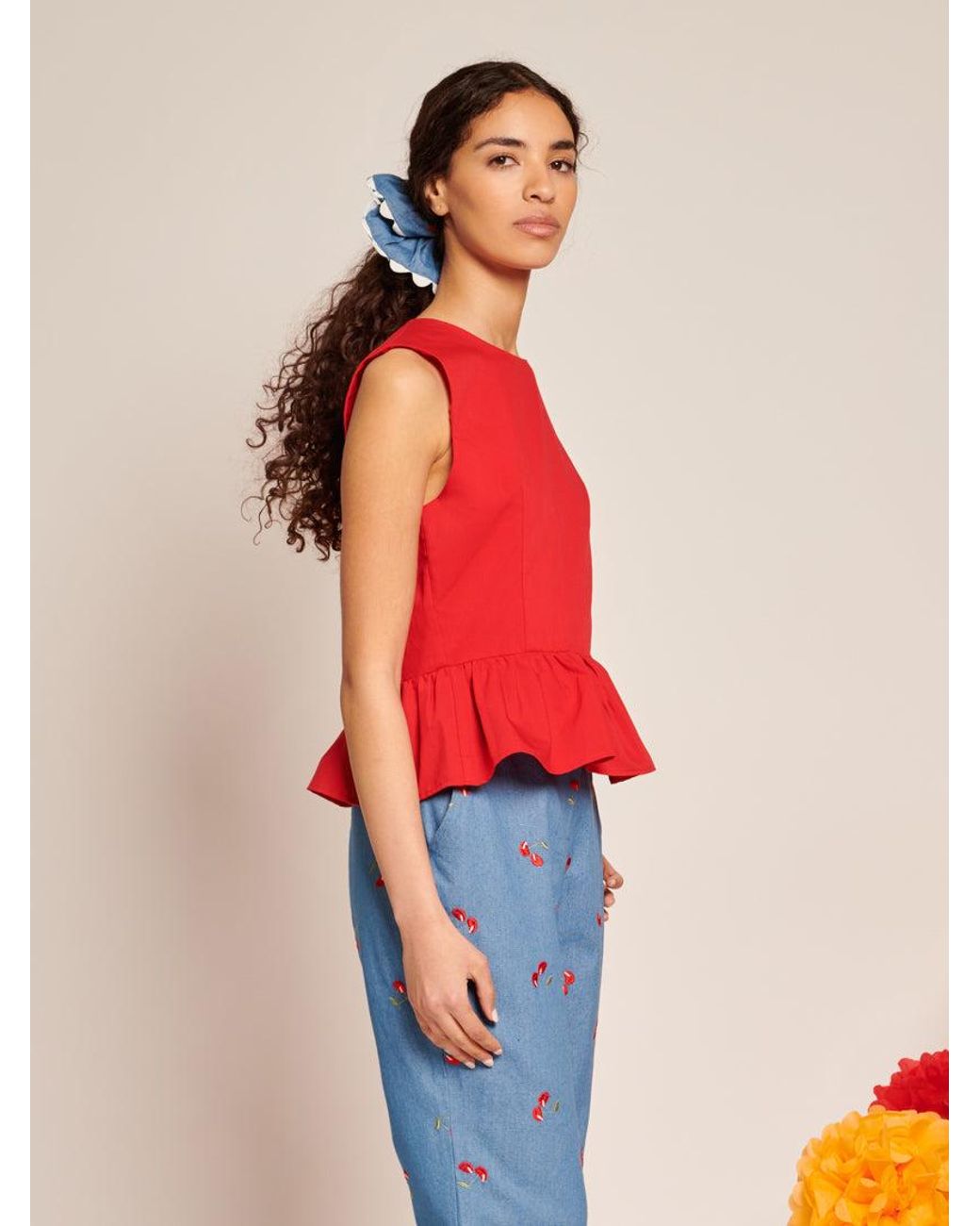 Sister Jane Red Carmen Open Back Top