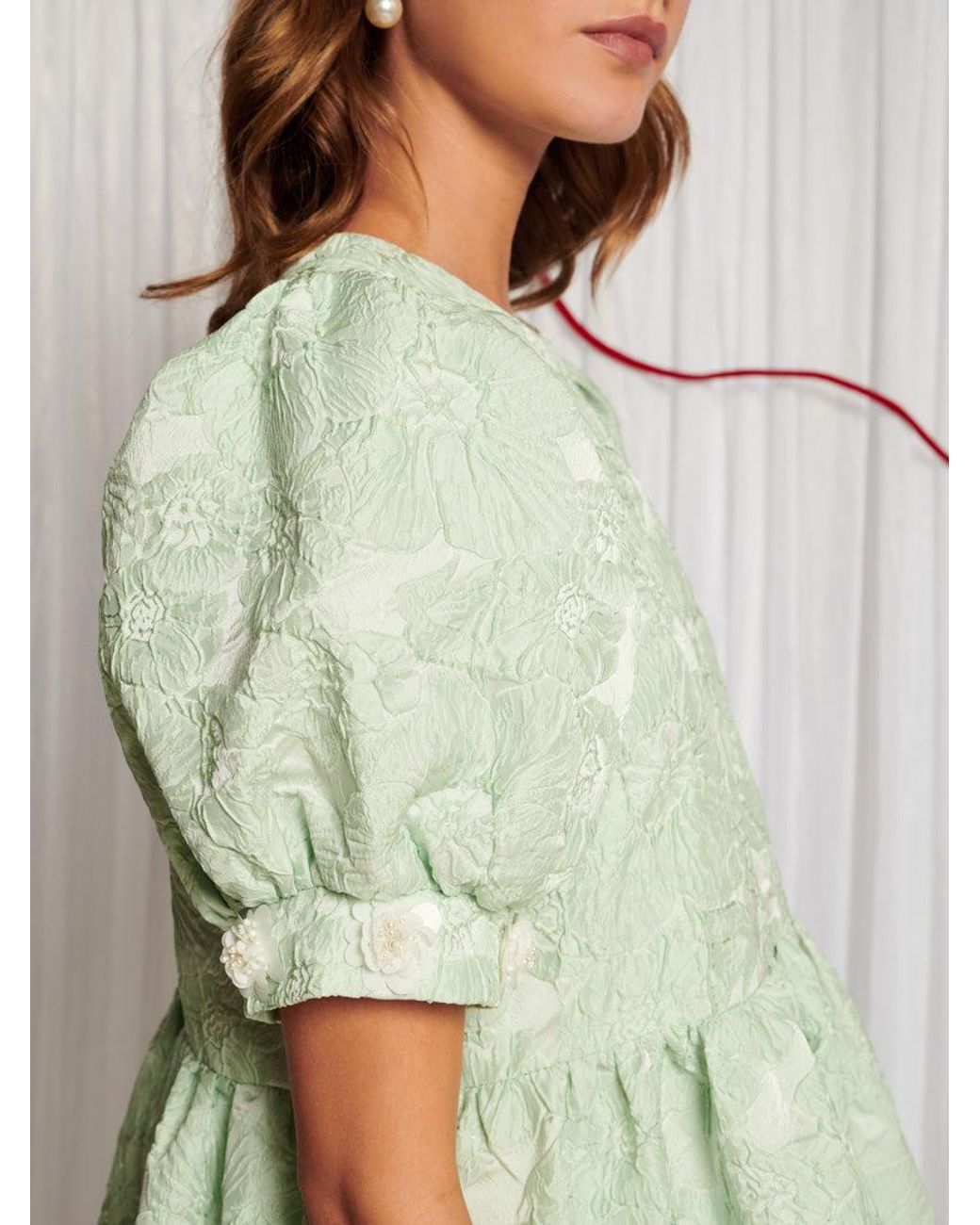 ワンピース sister jane / Plume Mini Dress Sister Jane Dream Plume Jacquard Mini Dress in Green | Lyst