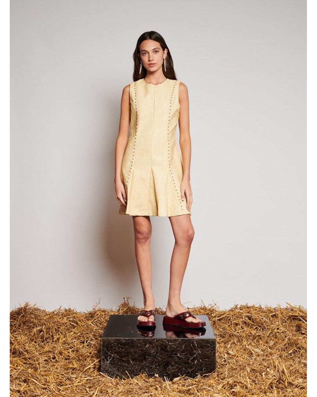 Sister Jane Natural Ghospell Fifi Studded Mini Dress