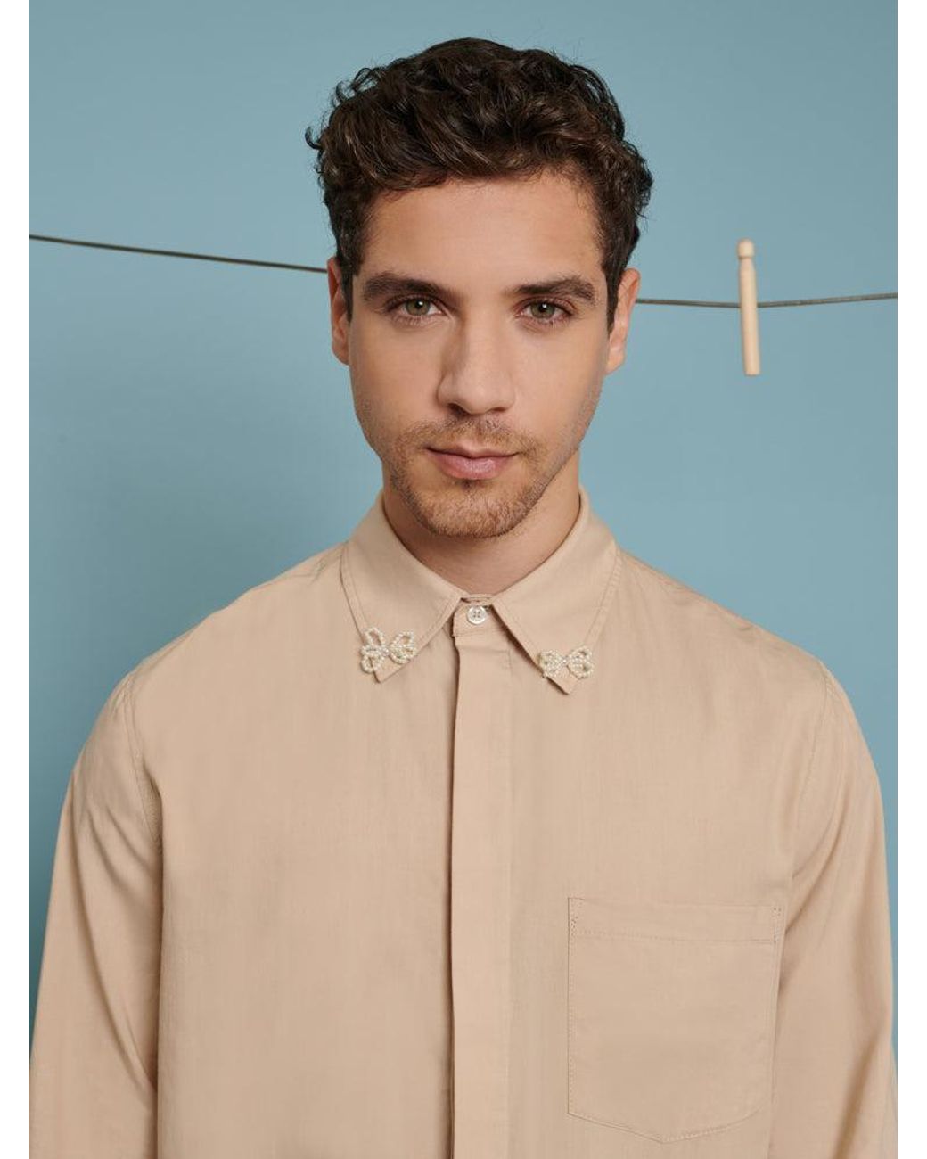 Sister Jane Blue Penny Bow Embellished Shirt