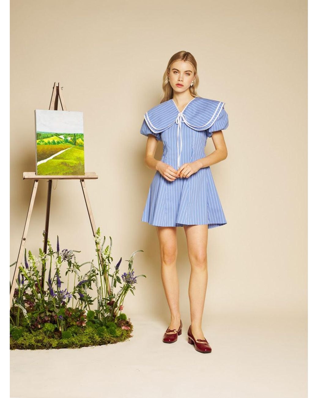 Sister Jane Blue Tulip Stripe Mini Dress