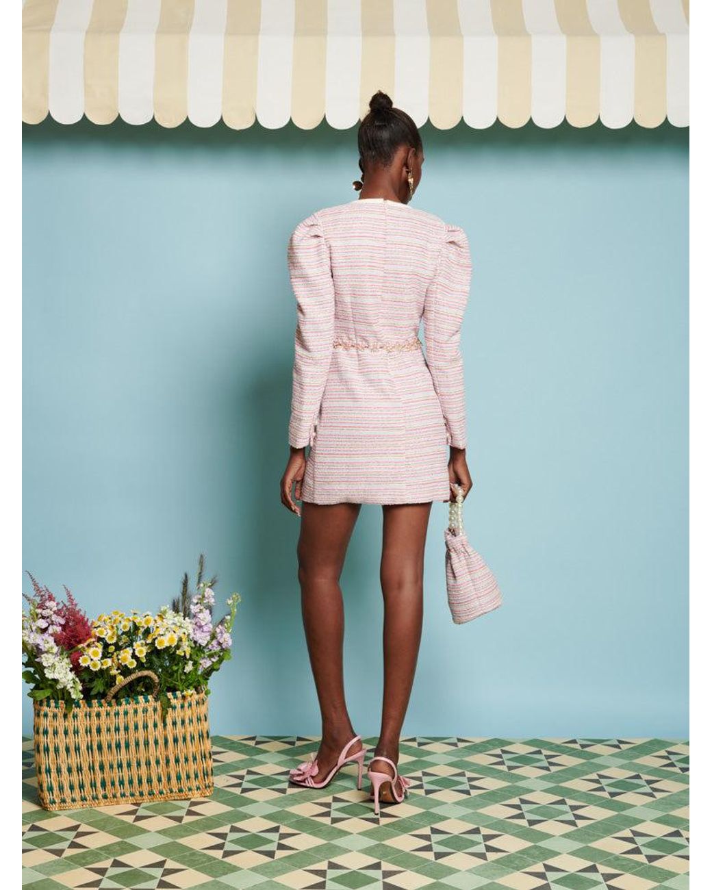 Sister Jane Blue Dream Honeydew Tweed Mini Dress