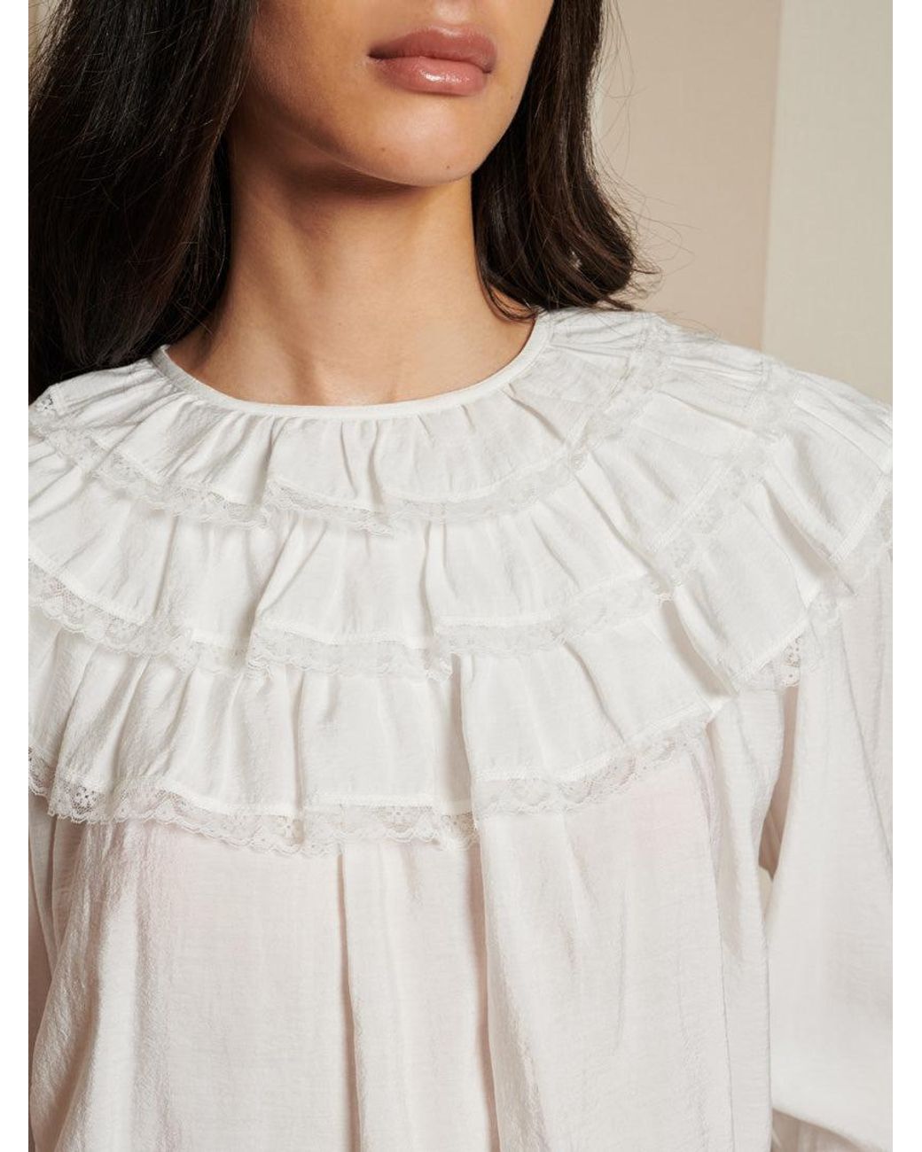 Sister Jane White Chamber Ruffle Top