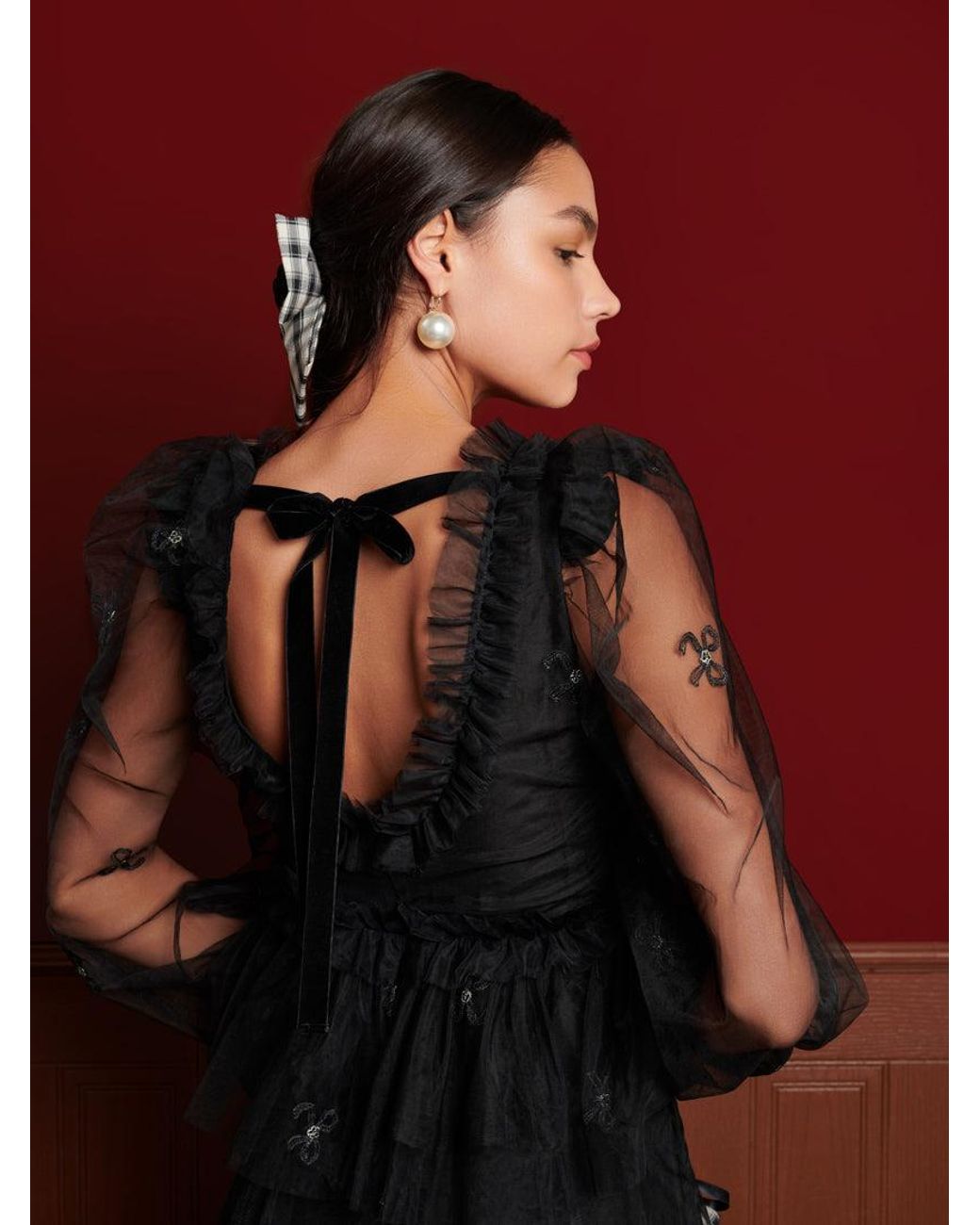Sister Jane Red Dream Voyage Tulle Top