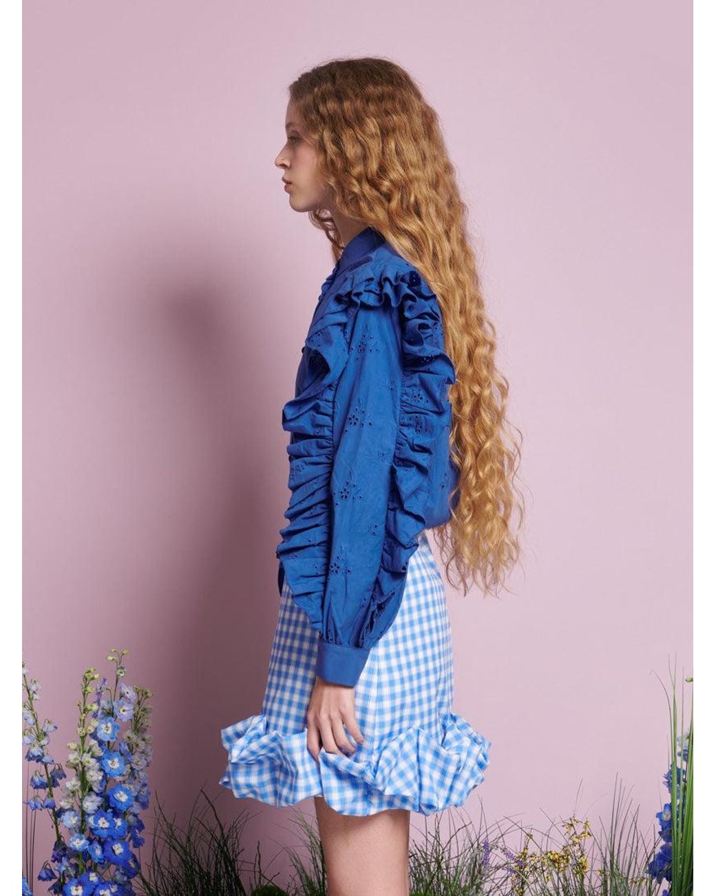 Sister Jane Blue Meadow Sage Ruffle Blouse