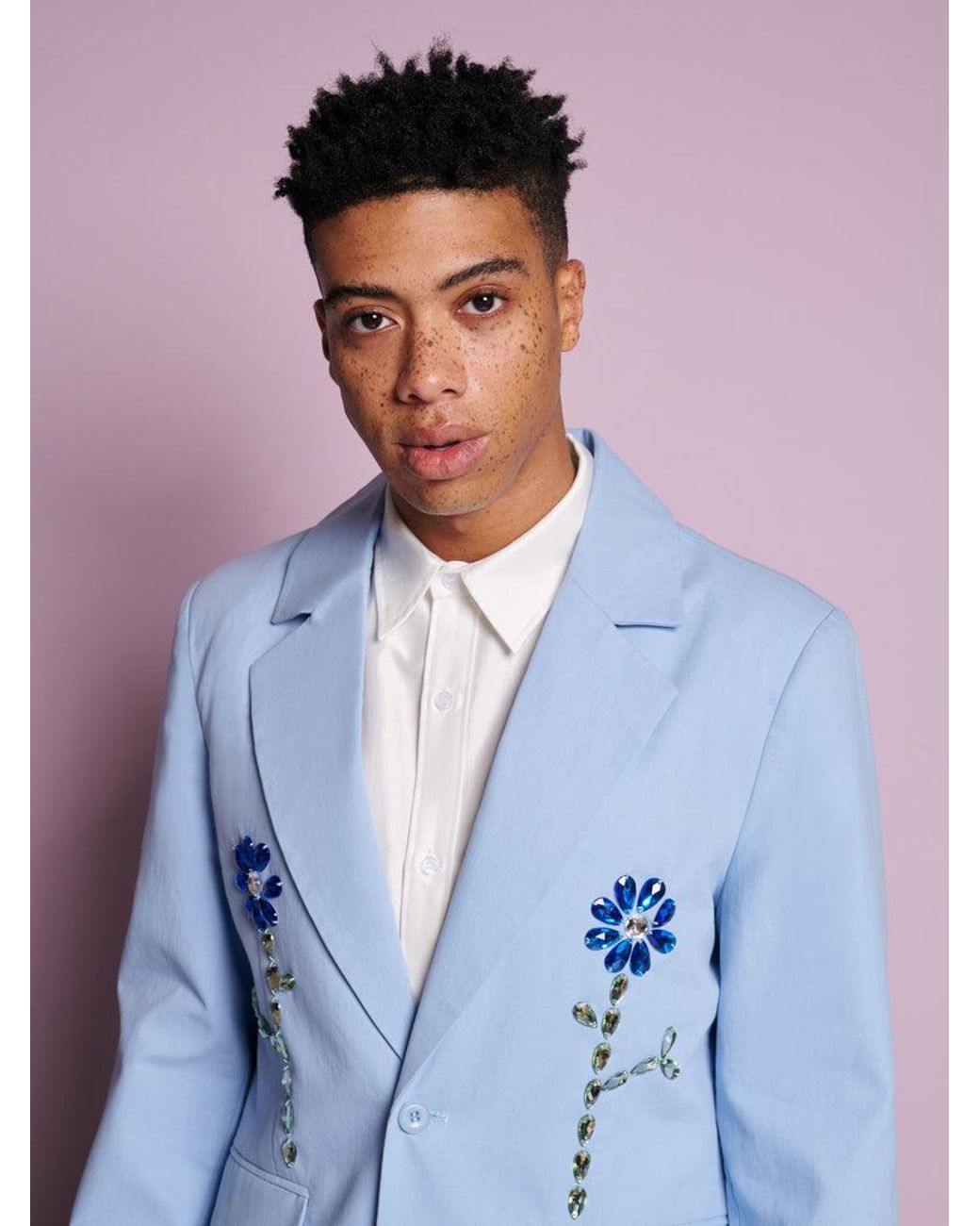 Sister Jane Blue Field Gem Single Breasted Blazer