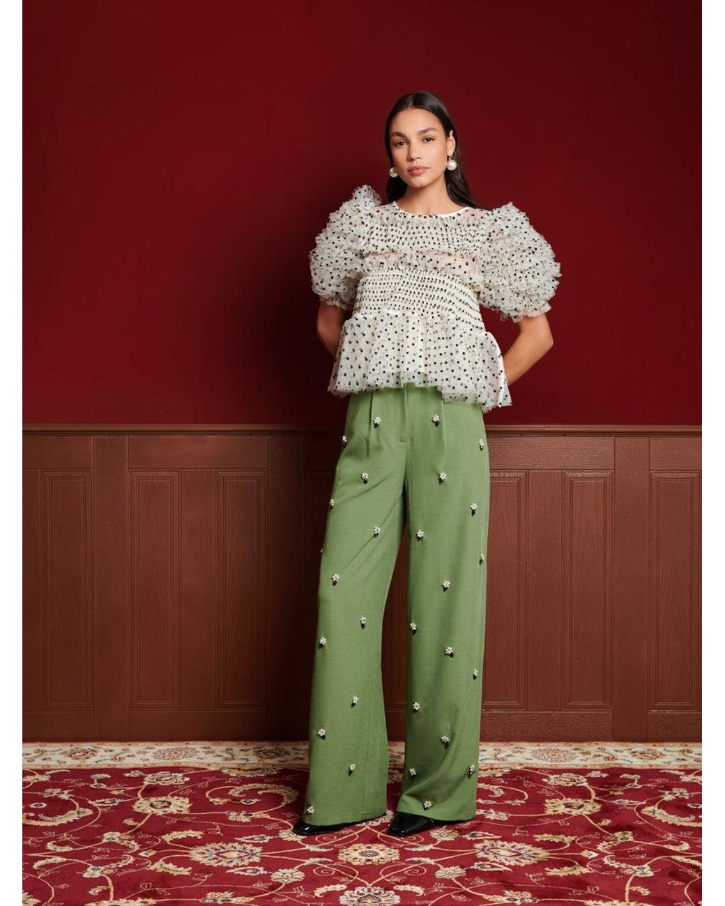 Sister Jane Green Dream Formosa Embellished Trousers