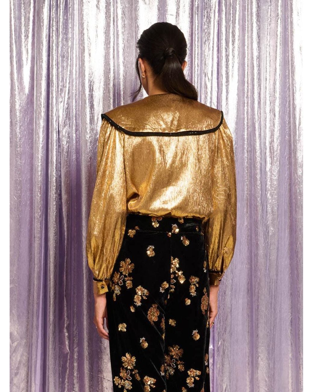 Sister Jane Purple Rendez-vous Lame Blouse