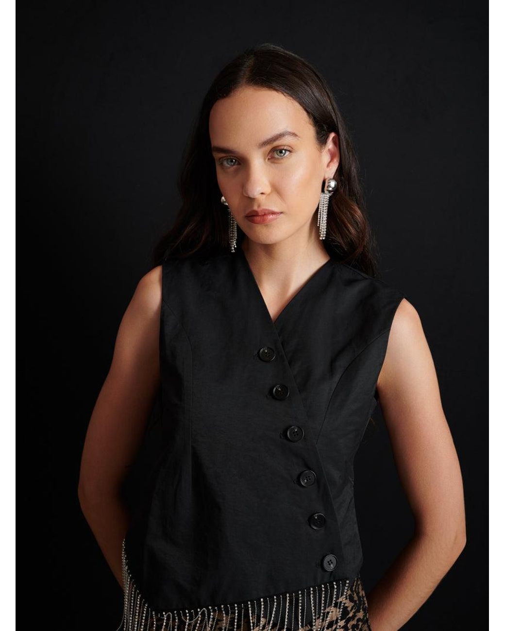Sister Jane Black Ghospell Nic Wrap Top