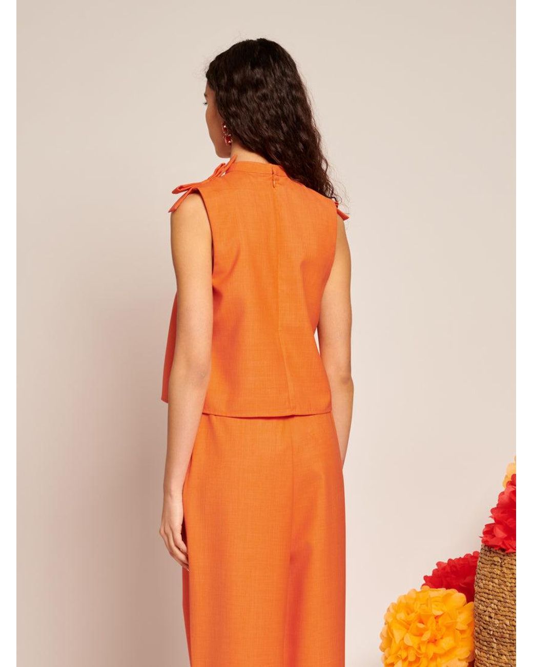 Sister Jane Orange Neroli Bow Crop Top