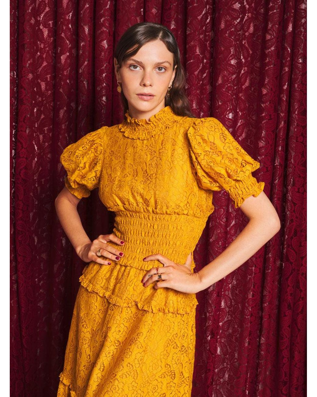 Sister Jane Purple Aura Lace Midi Dress