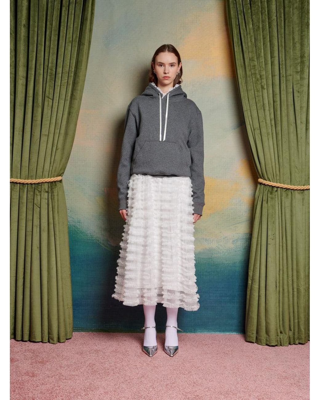 Sister Jane Green Elodie Lace Trim Hoodie