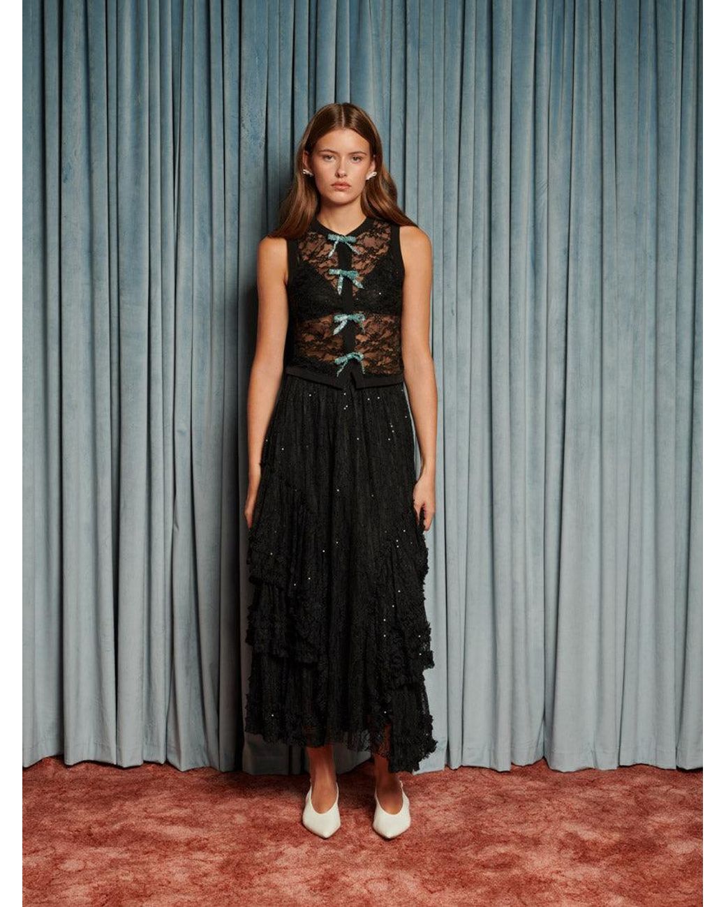 Sister Jane Gray Eclipse Lace Bow Top