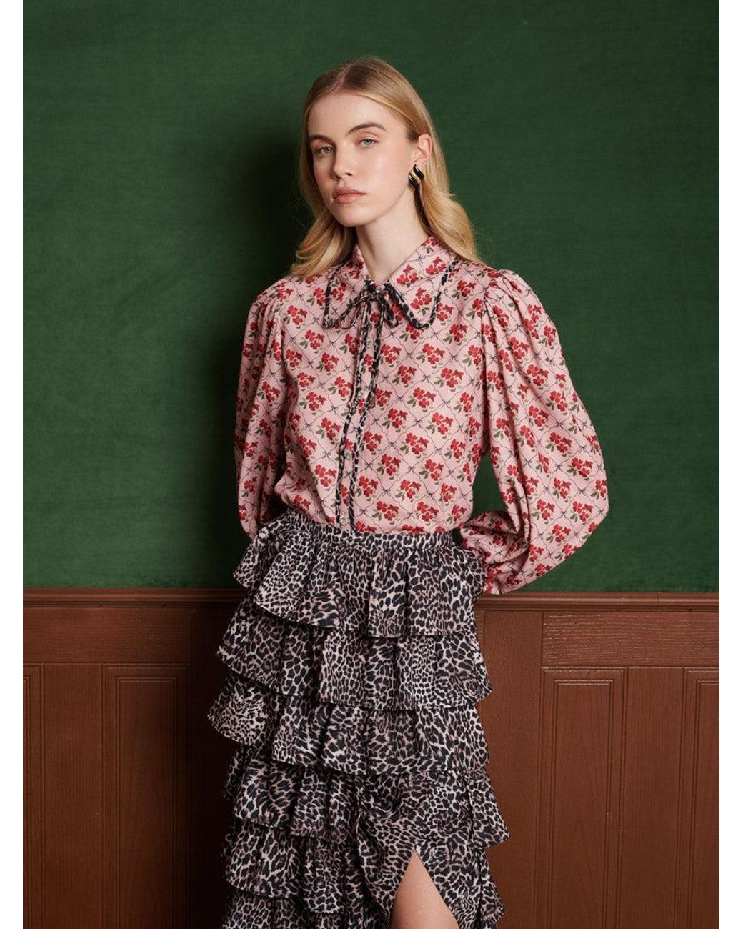 Sister Jane Lattice Floral Blouse in Green | Lyst UK