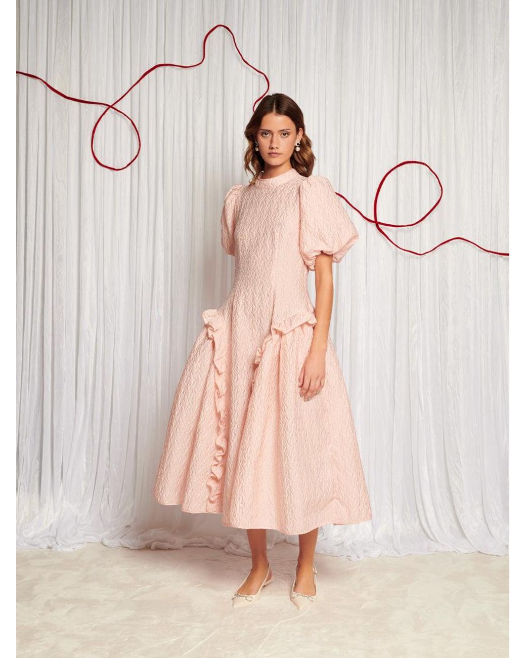 Sister Jane Dream Swift Jacquard Midi Dress in Pink | Lyst