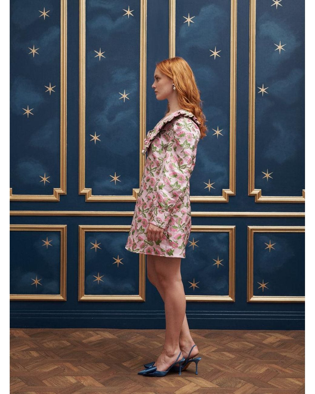 Sister Jane Blue Elsa Jacquard Mini Dress