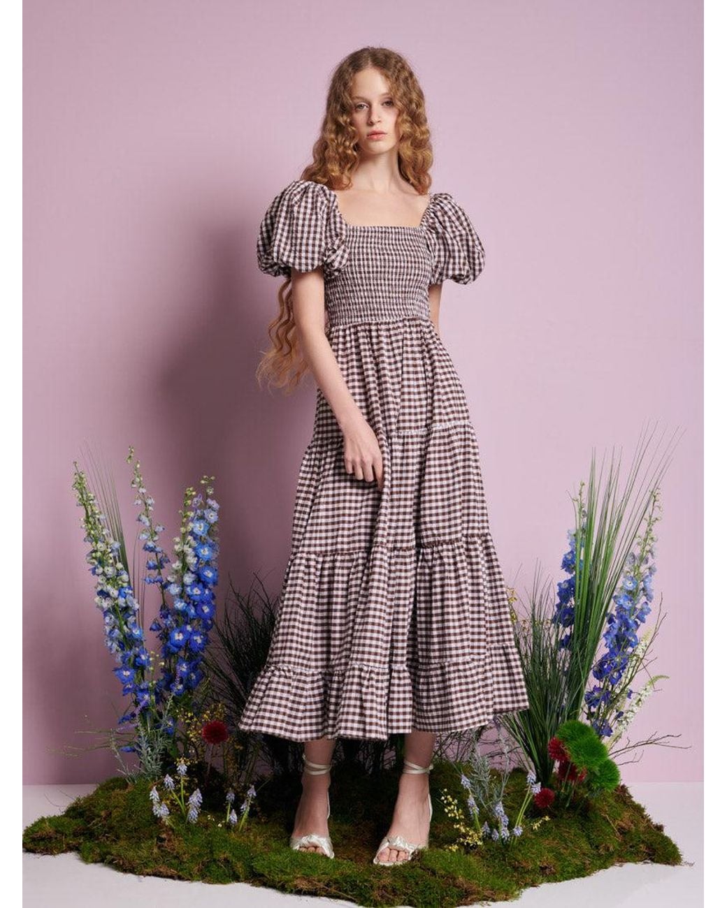Sister Jane Pink Pollen Gingham Midi Dress
